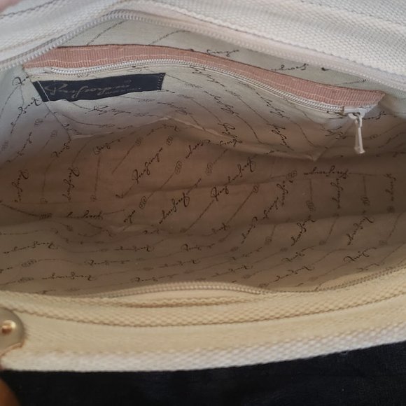 Pier Giorgio Womens Bag Straw Wood Handles Rhinestone Crescent Zip Closure Italy - Picture 4 of 10